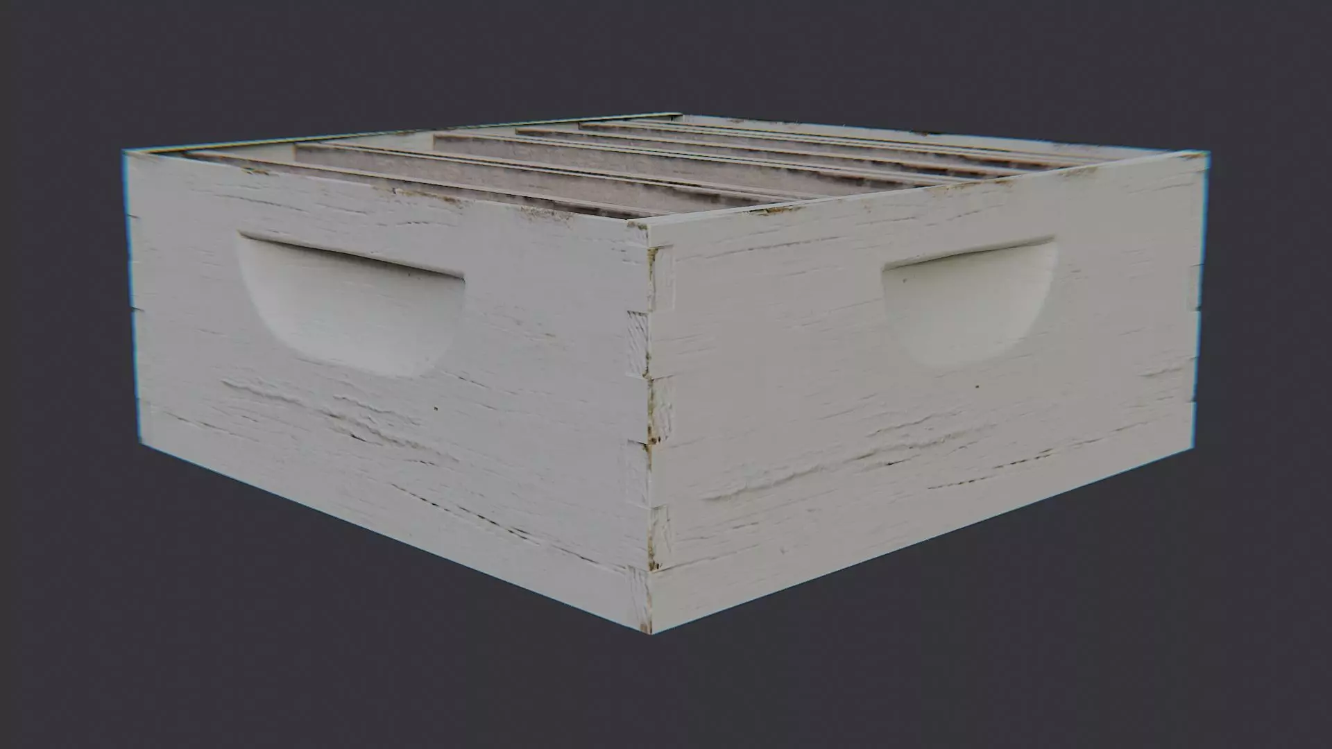 Bee Hive Decorative Box with Honeycomb Planks Low-poly 3D model_2