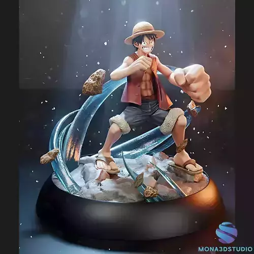 STL Diorama Monkey D Luffy - Gear Second Battle  