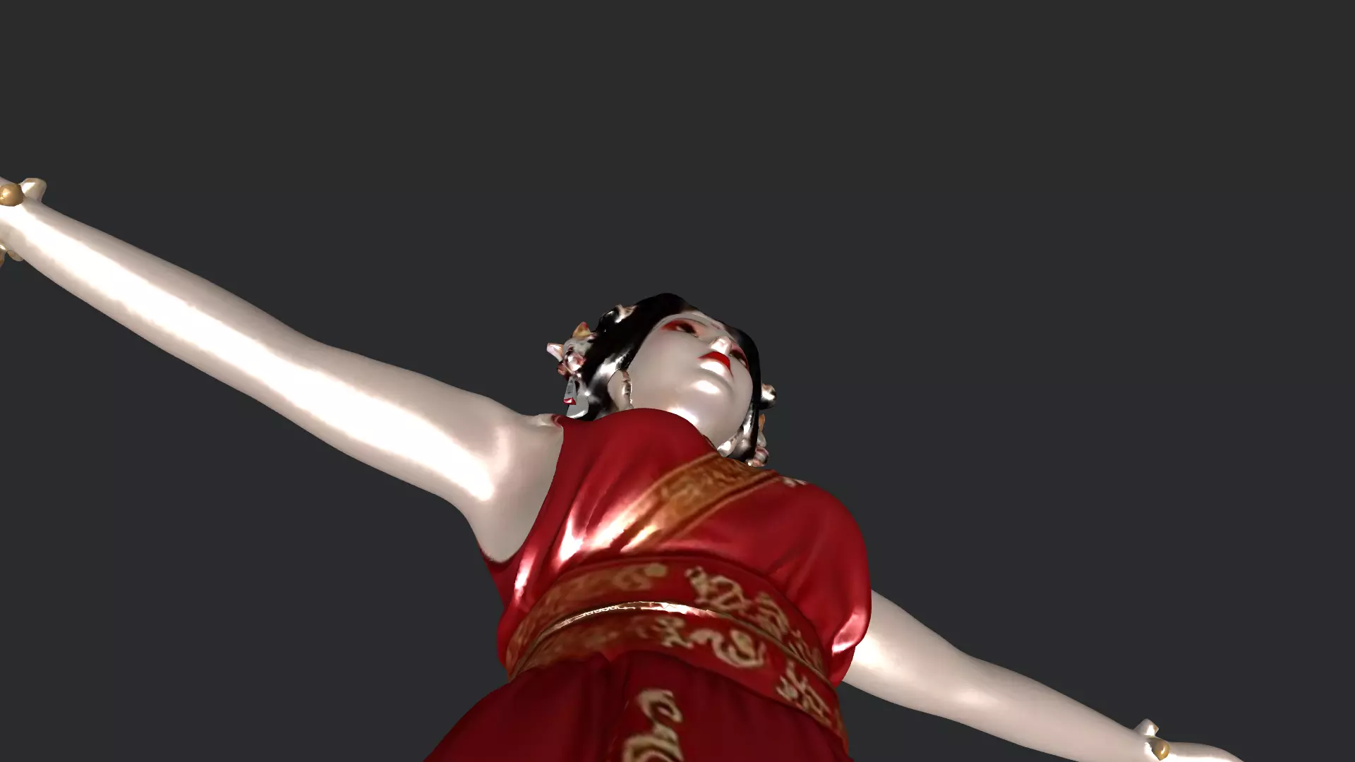 Japanese Female Character 3D Model PBR Textures Low-poly 3D model_5