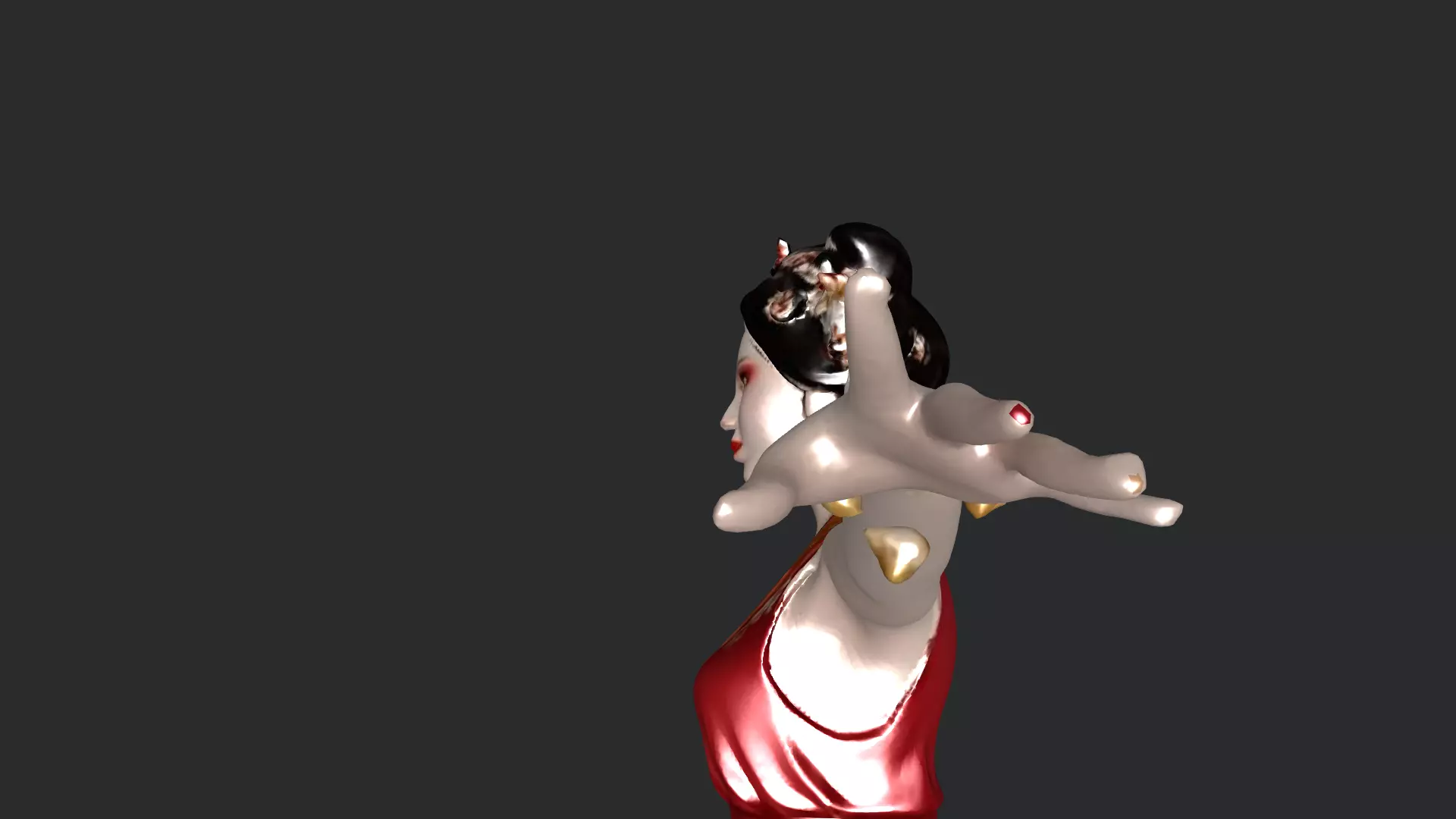 Japanese Female Character 3D Model PBR Textures Low-poly 3D model_4