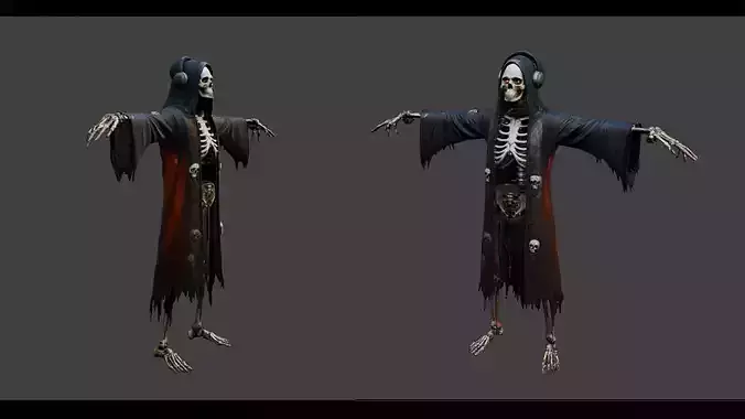 Dj Reaper - high quality hallowen character 3D model