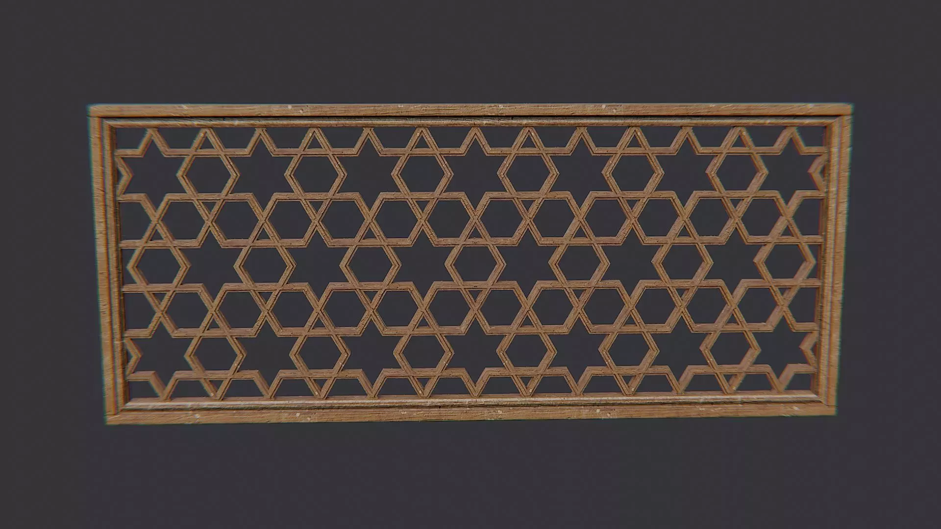 Wood Window Decorative Grille Panel Low-poly 3D model_2