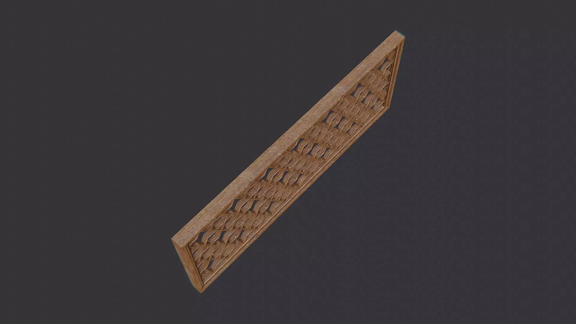 Wood Window Decorative Grille Panel Low-poly 3D model_4