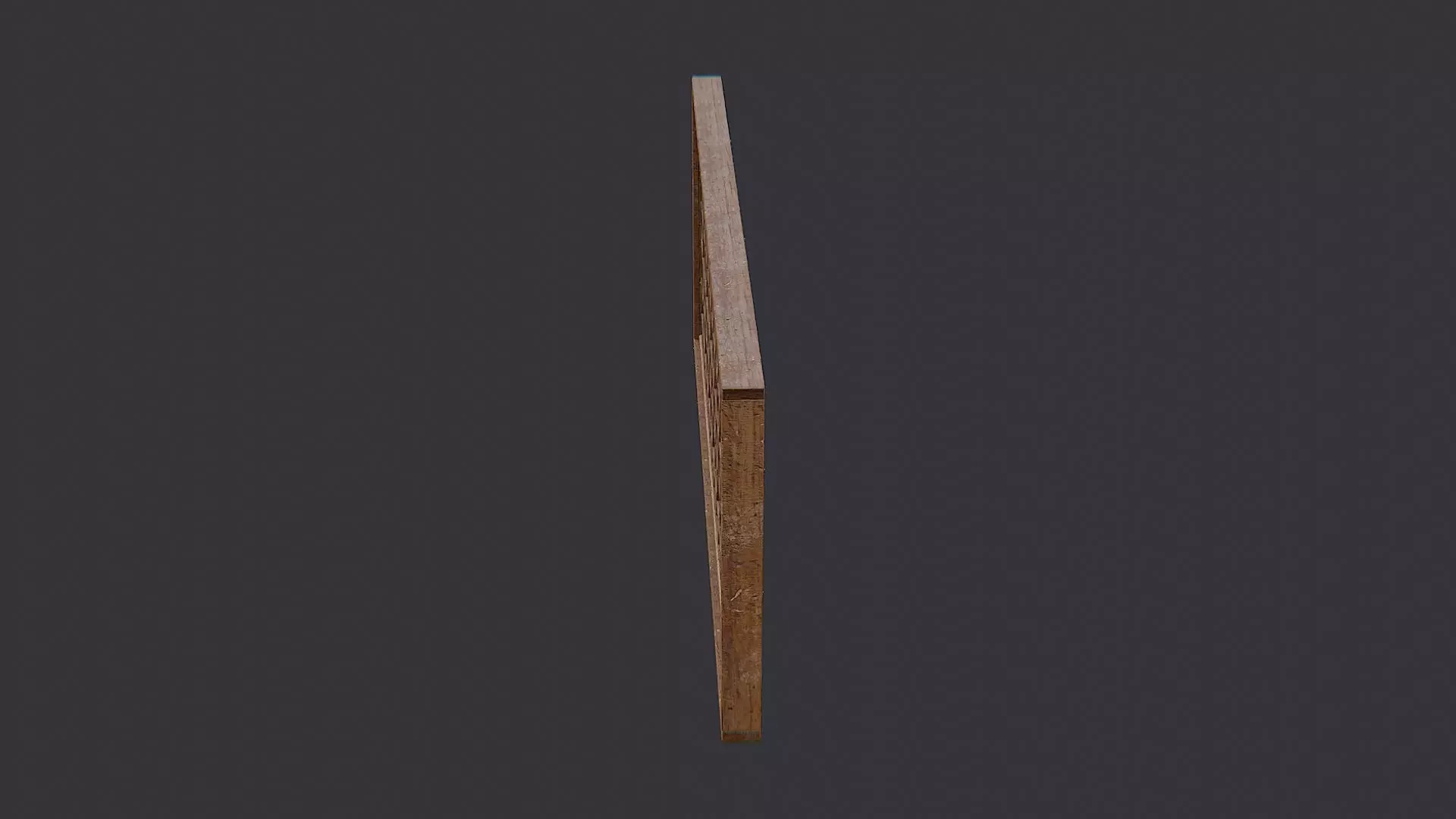 Wood Window Decorative Grille Panel Low-poly 3D model_3