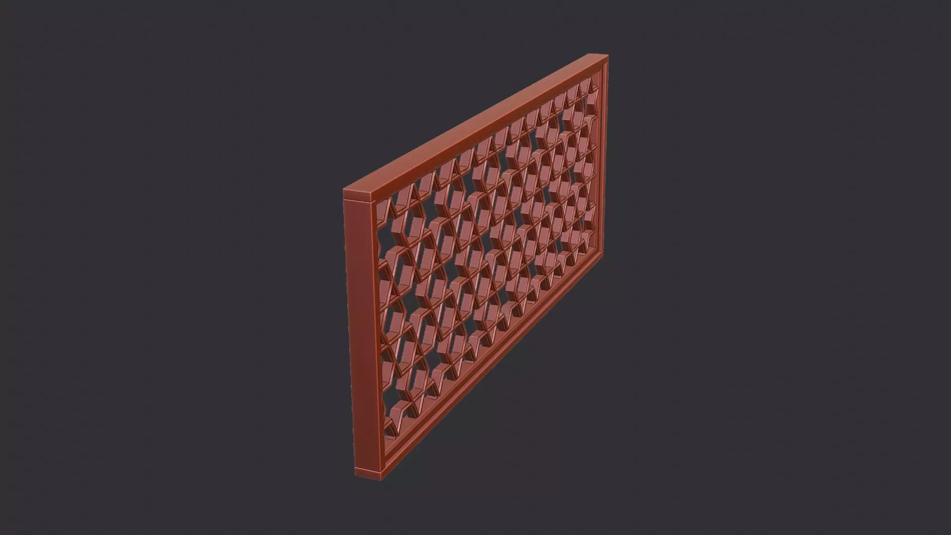 Wood Window Decorative Grille Panel Low-poly 3D model_6