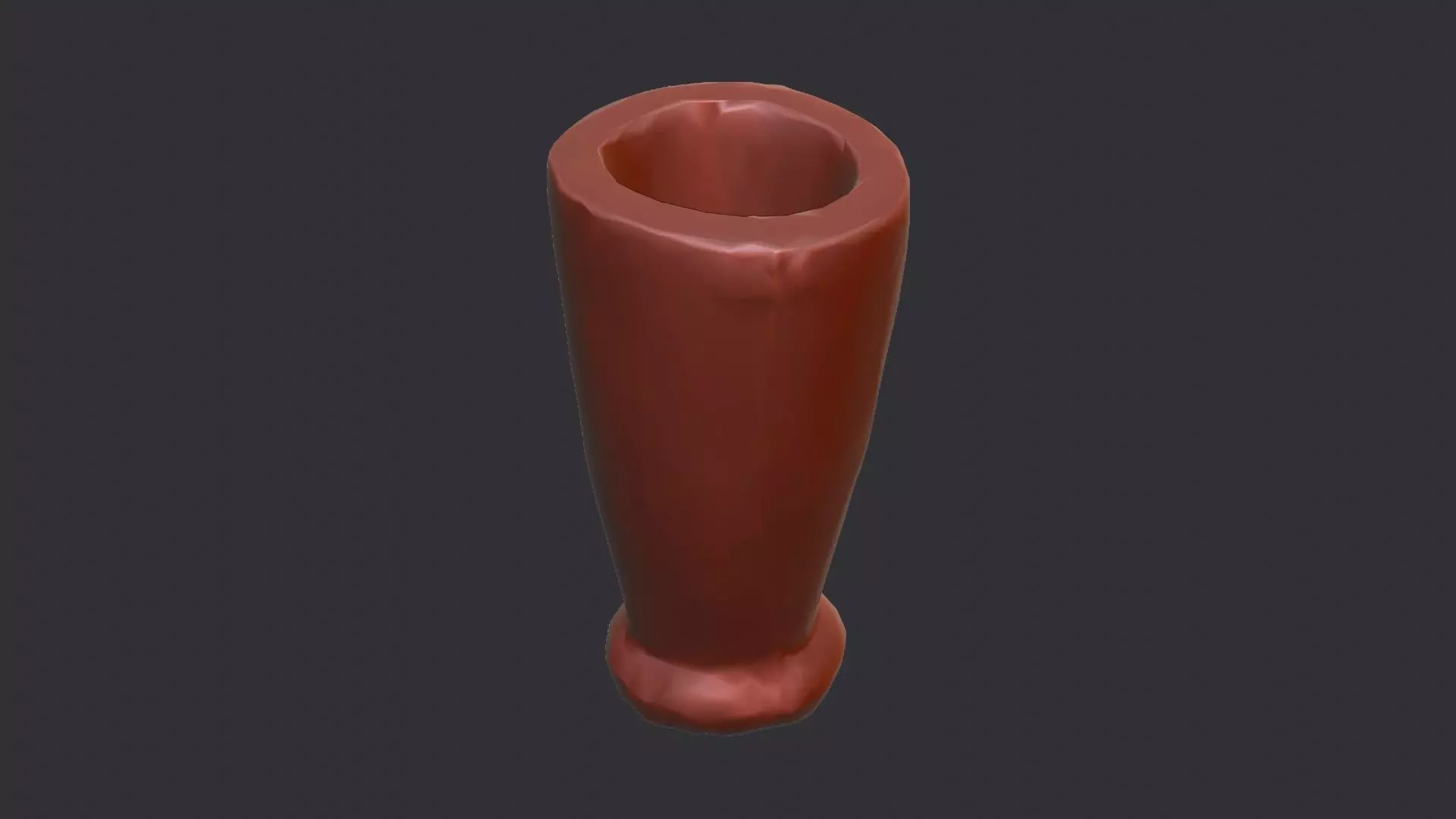 Rustic Wood Decorative Container Vase Low-poly 3D model_6