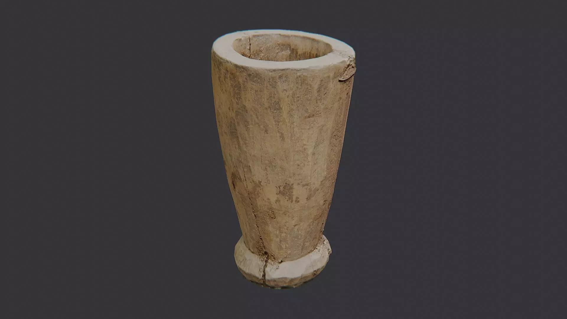 Rustic Wood Decorative Container Vase Low-poly 3D model_1