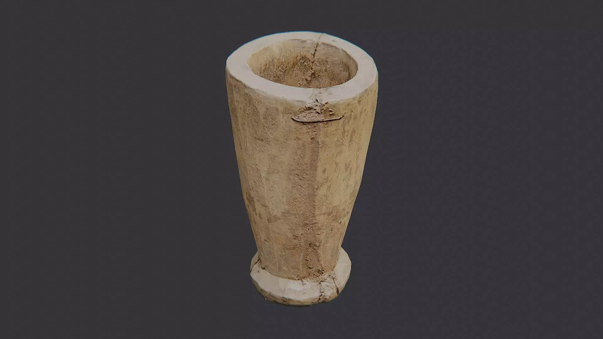 Rustic Wood Decorative Container Vase Low-poly 3D model_0