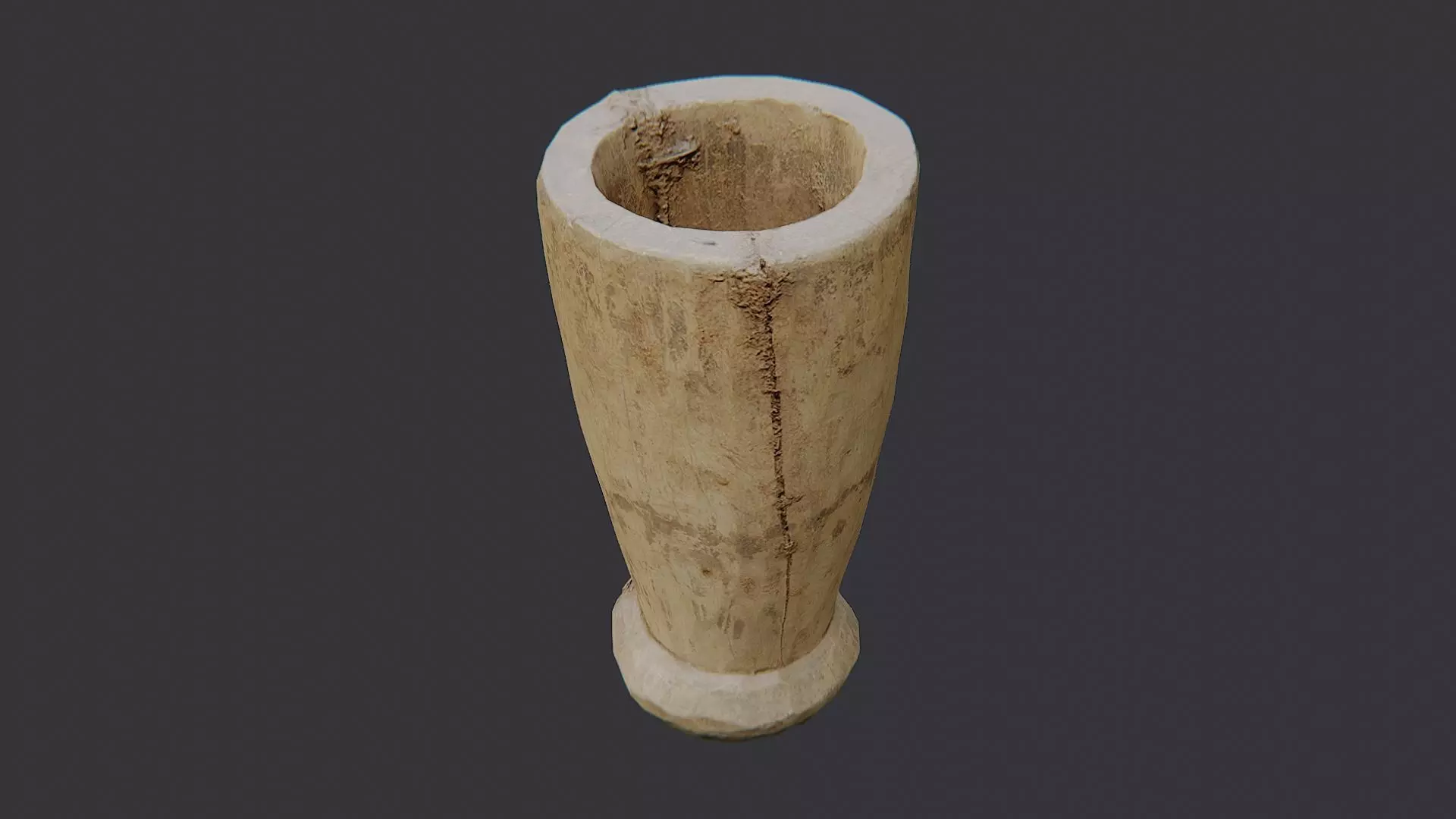 Rustic Wood Decorative Container Vase Low-poly 3D model_3