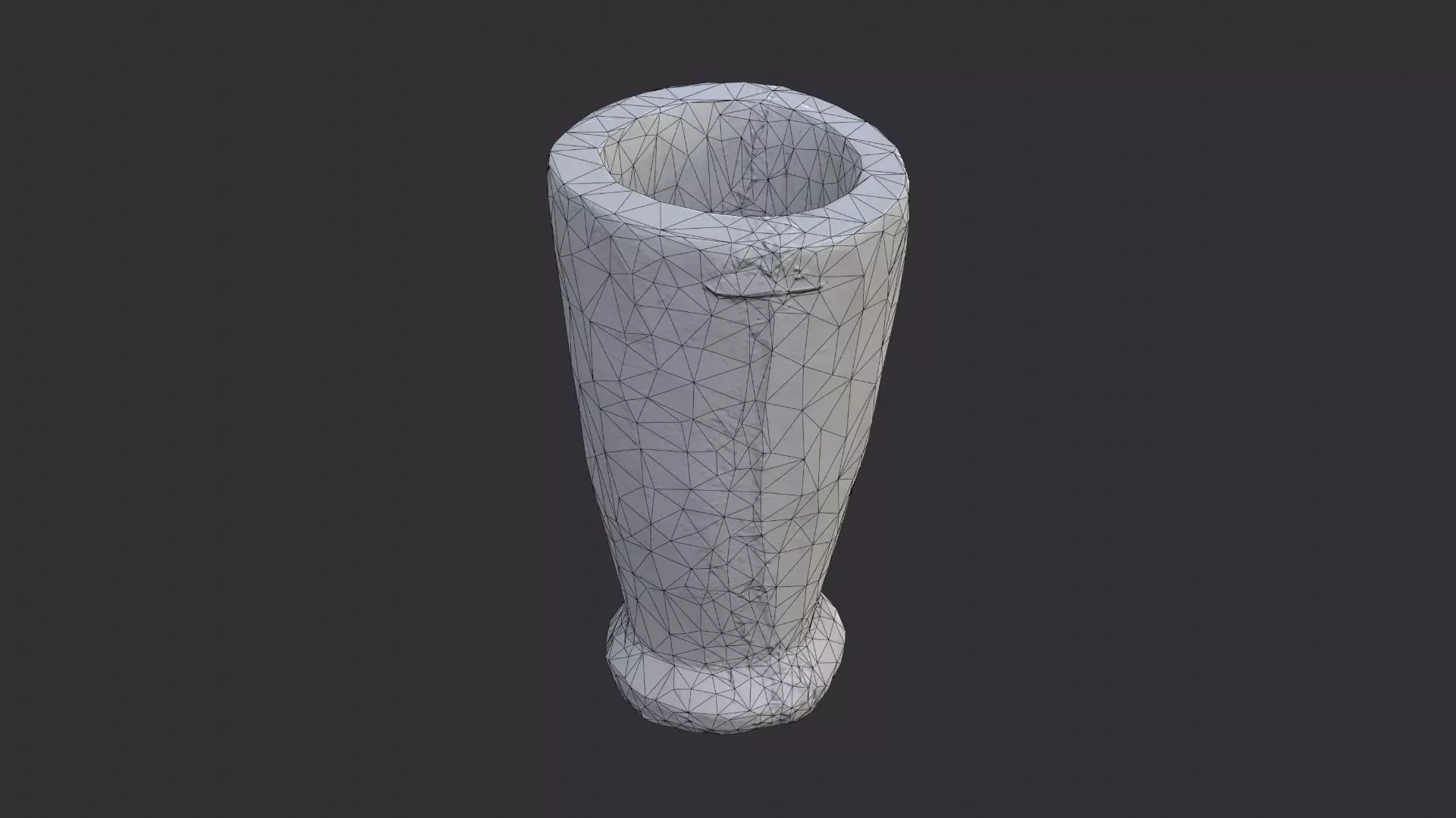 Rustic Wood Decorative Container Vase Low-poly 3D model_7