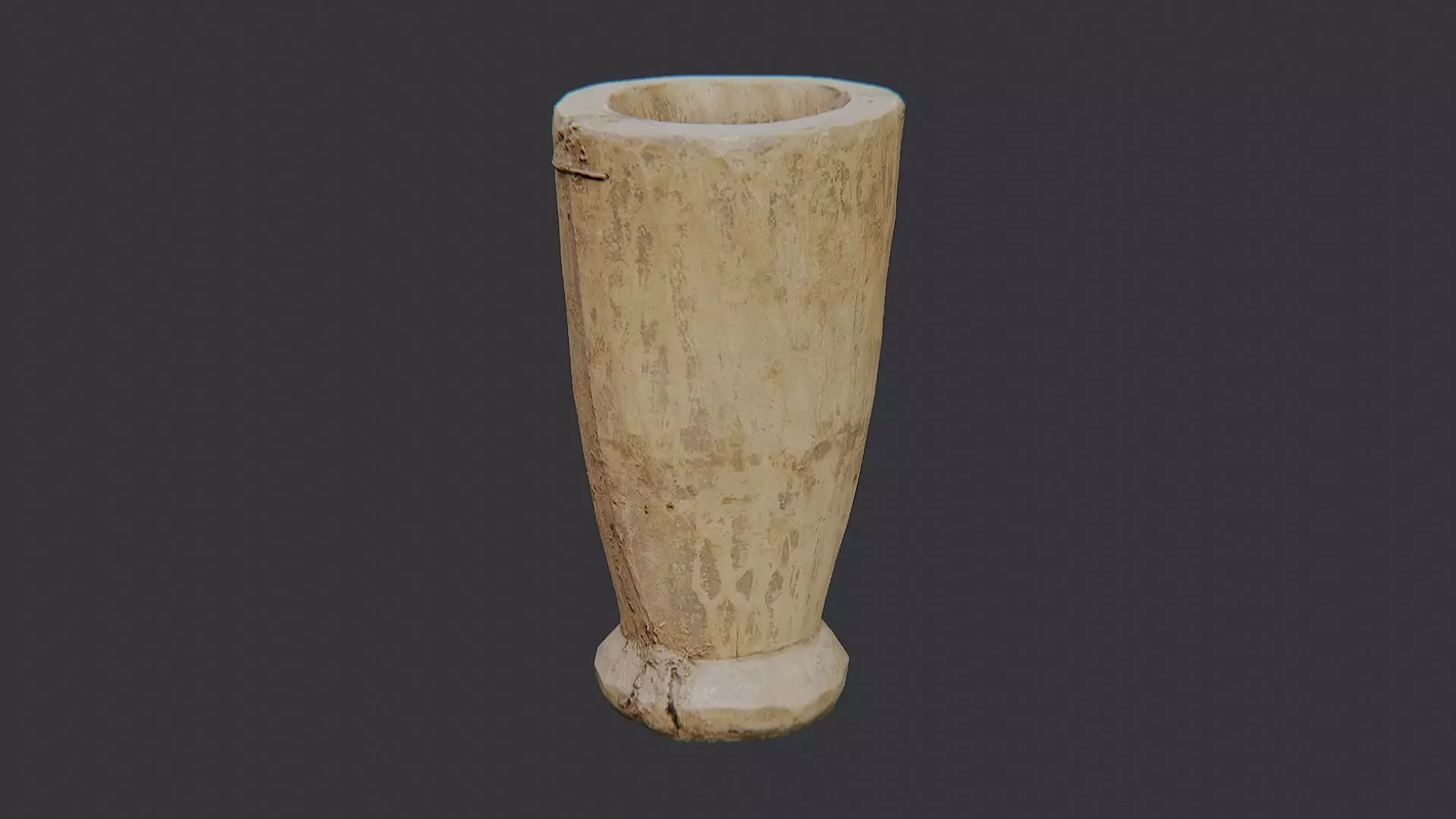 Rustic Wood Decorative Container Vase Low-poly 3D model_2