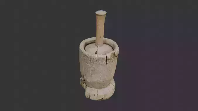 wooden mortar and pestle decor