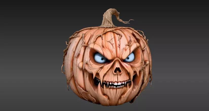 Jack-O-Lantern Pumpkin 3D Model Halloween Decor Print-Ready 3D print model_3