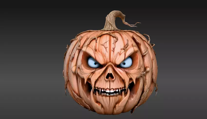 Jack-O-Lantern Pumpkin 3D Model Halloween Decor Print-Ready 3D print model_0