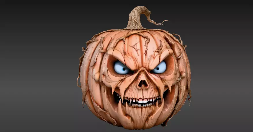 Jack-O-Lantern Pumpkin 3D Model Halloween Decor Print-Ready 3D print model_7