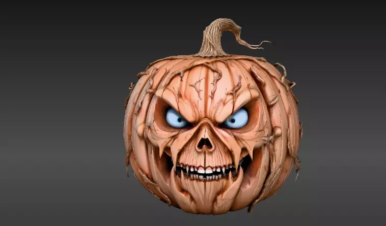 Jack-O-Lantern Pumpkin 3D Model Halloween Decor Print-Ready 3D print model_5