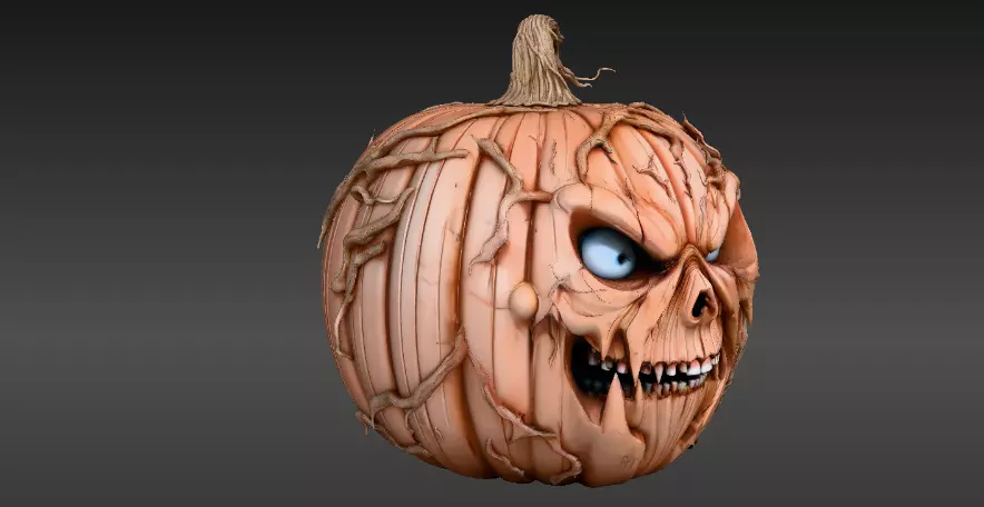 Jack-O-Lantern Pumpkin 3D Model Halloween Decor Print-Ready 3D print model_8