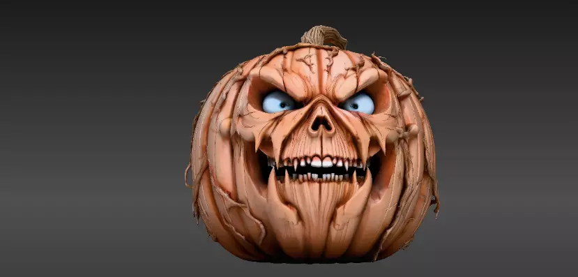 Jack-O-Lantern Pumpkin 3D Model Halloween Decor Print-Ready 3D print model_2