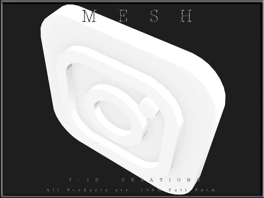 Instagram Icon Low-poly 3D model_2