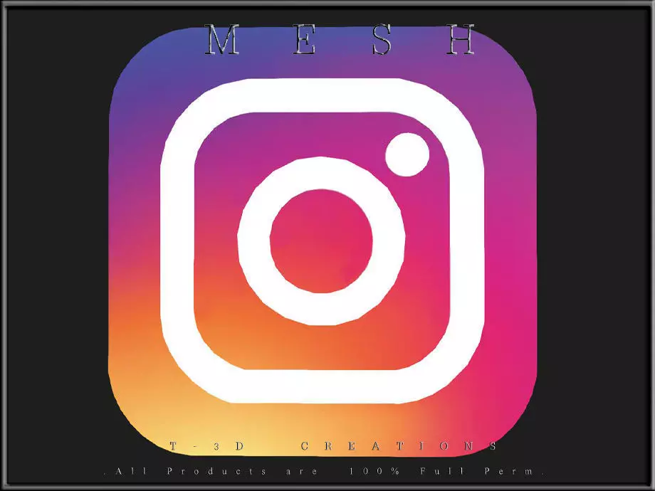 Instagram Icon Low-poly 3D model_0