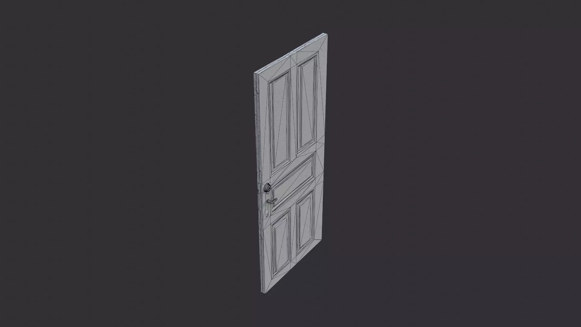 Ornate Blue Door with Post Up Lock Low-poly 3D model_7