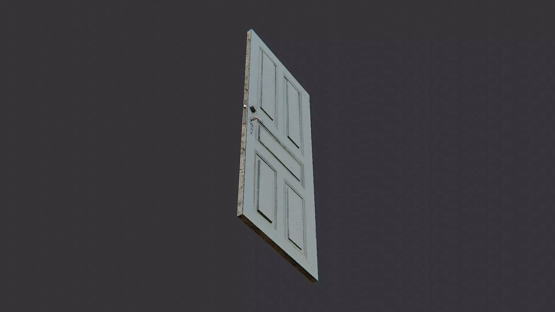 Ornate Blue Door with Post Up Lock Low-poly 3D model_5