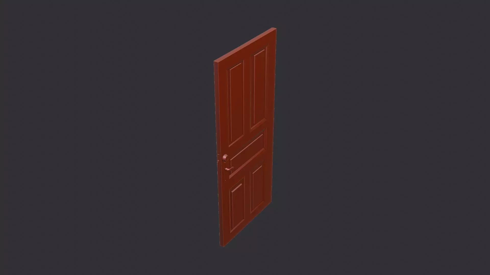 Ornate Blue Door with Post Up Lock Low-poly 3D model_6