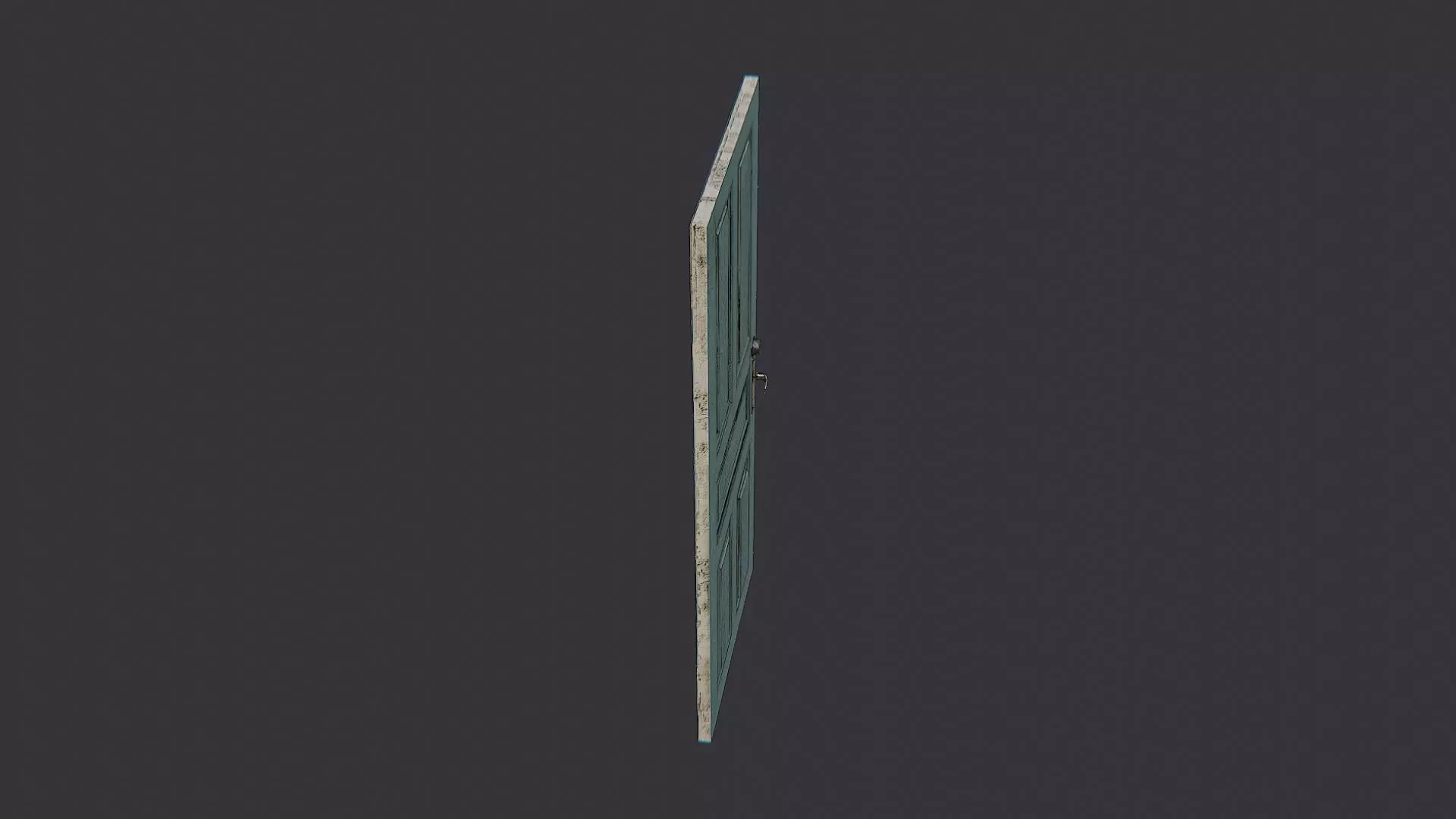 Ornate Blue Door with Post Up Lock Low-poly 3D model_3