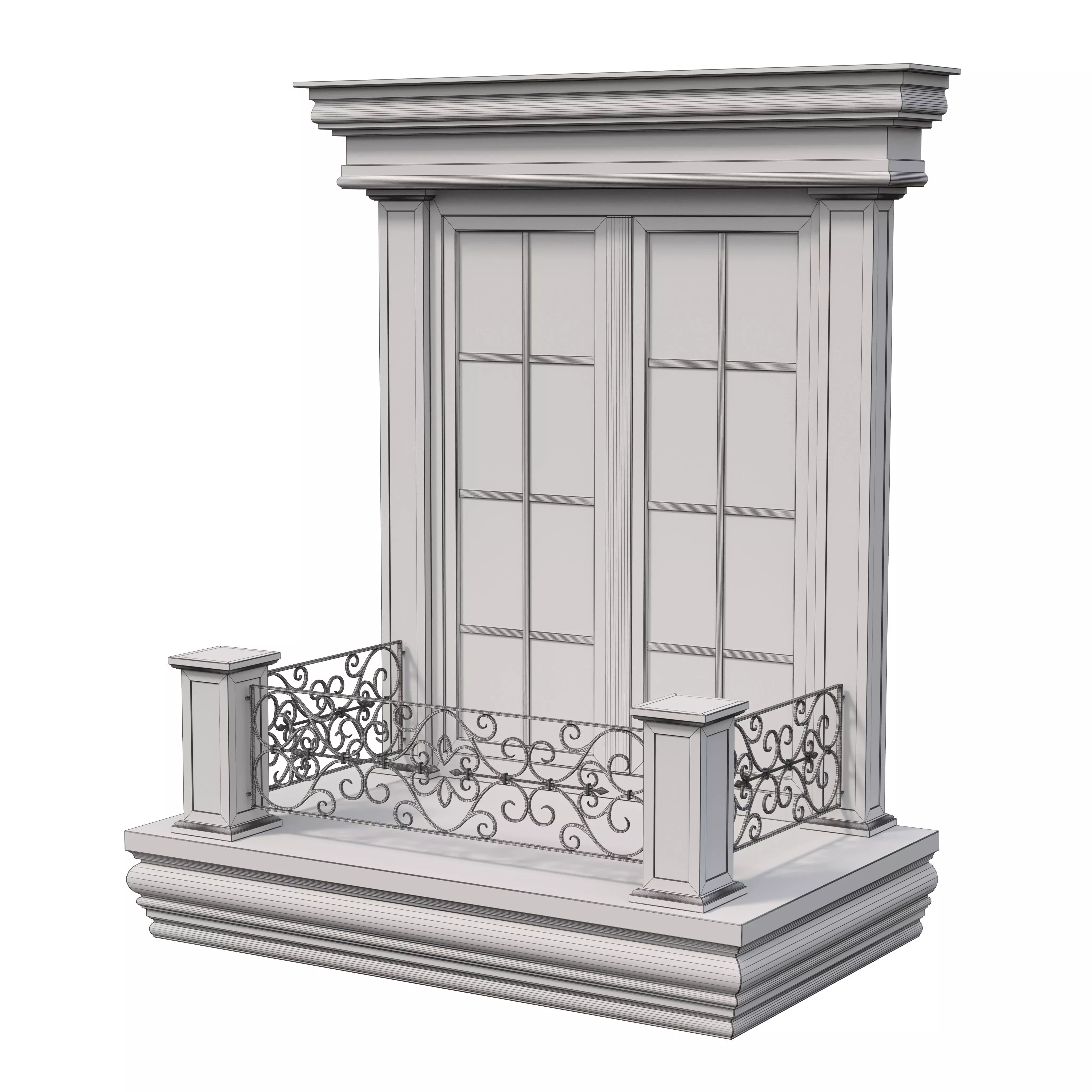 Architectural Classic Window 3D Model 13 3D model_4