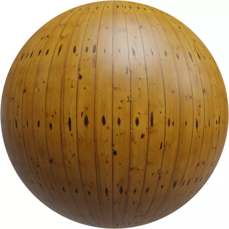 Vintage Knotty Pine Planks PBR Texture 4K Texture_0