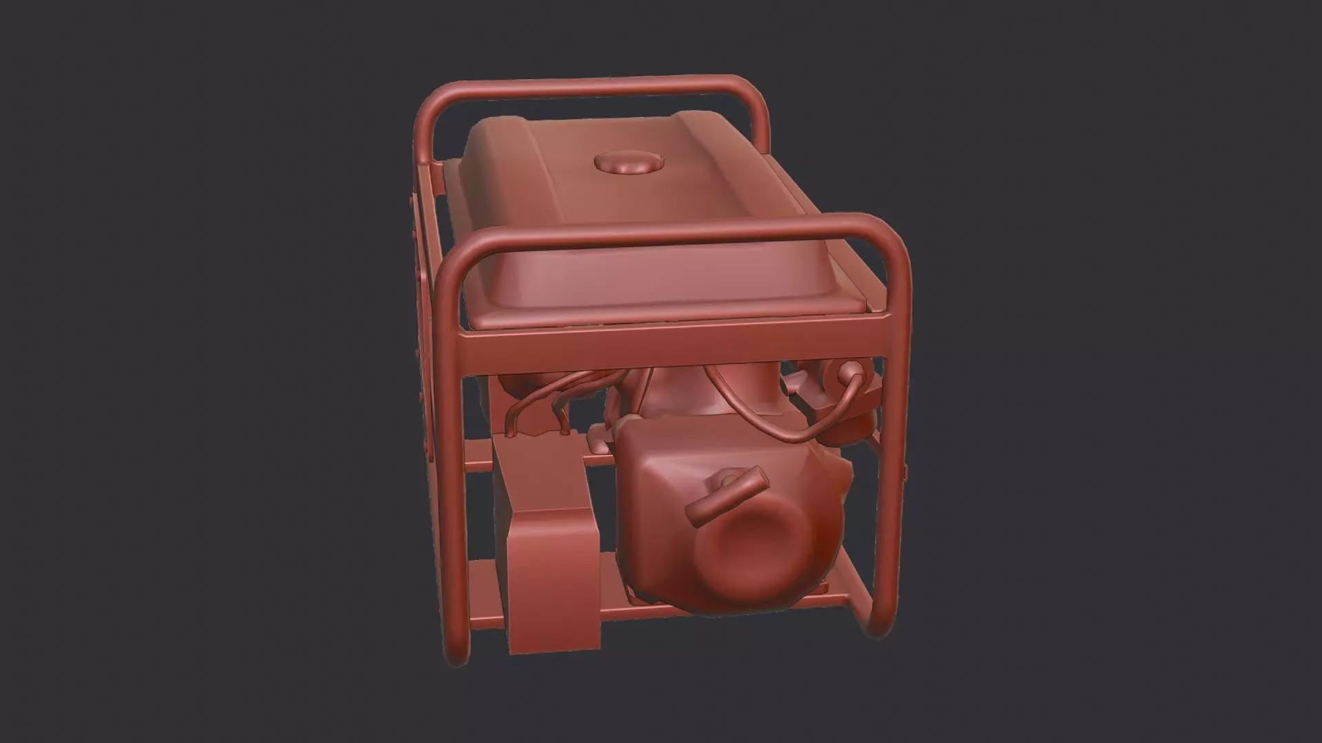 Portable Electric Generator In Open Frame Low-poly 3D model_6