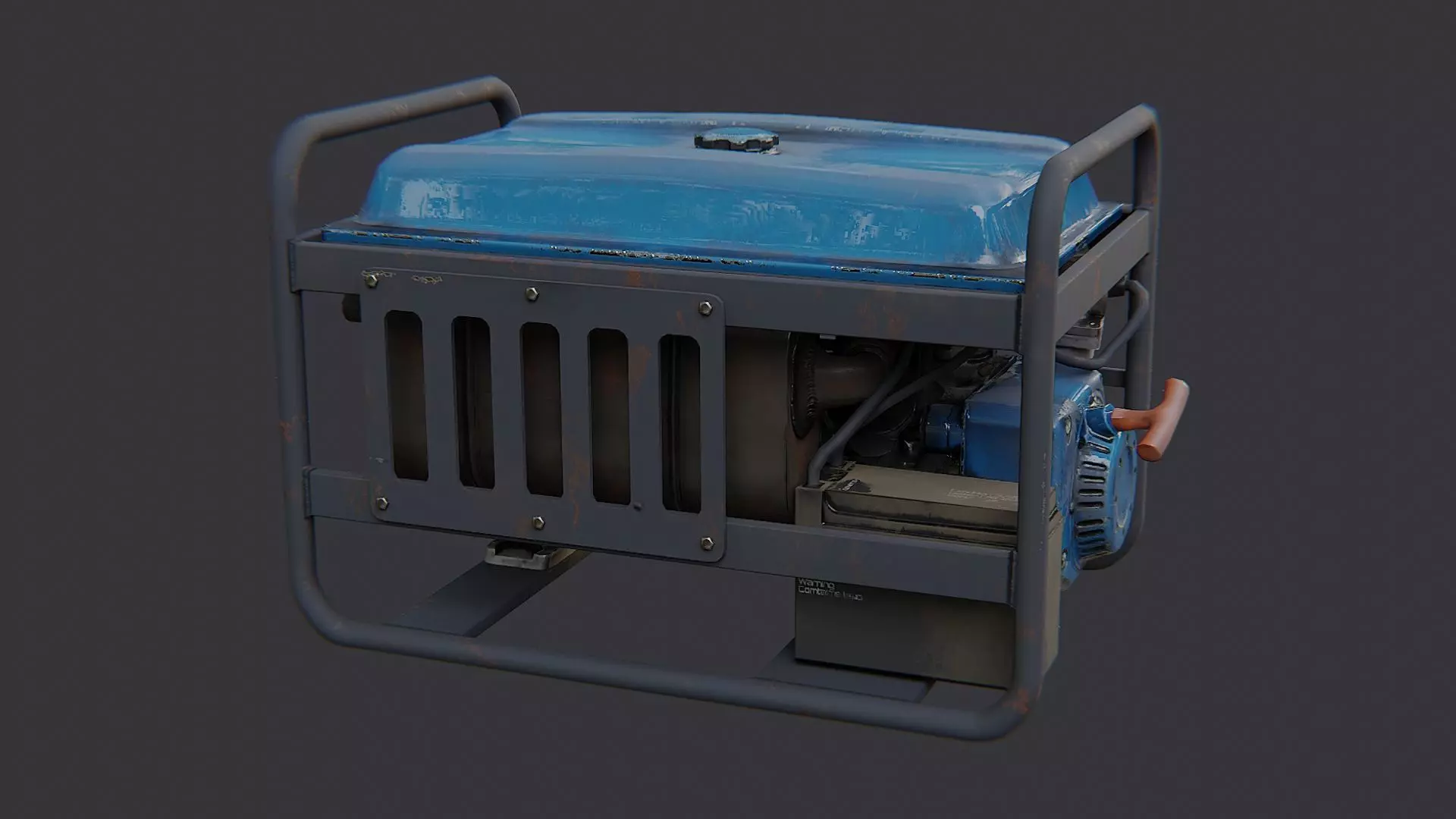 Portable Electric Generator In Open Frame Low-poly 3D model_1