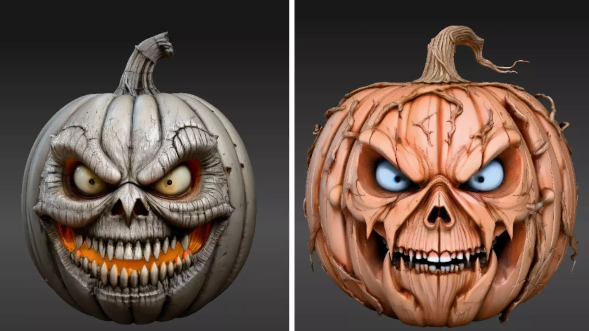 Jack-O-Lantern Pumpkin 3D Model Two Model Pack  Pumpkin  3D model_9