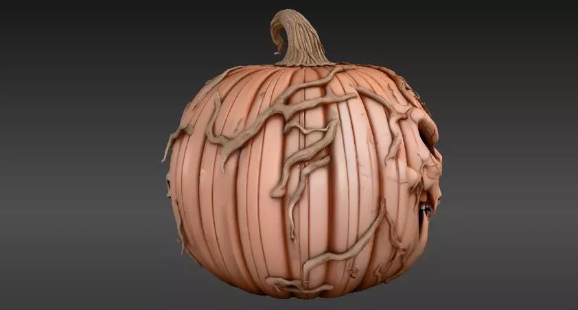 Jack-O-Lantern Pumpkin 3D Model Two Model Pack  Pumpkin  3D model_15