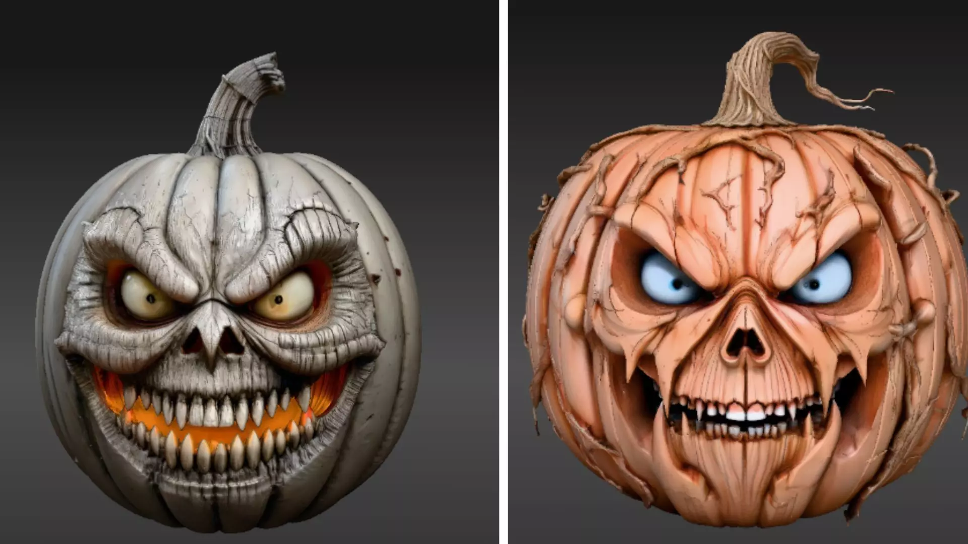Jack-O-Lantern Pumpkin 3D Model Two Model Pack  Pumpkin  3D model_0
