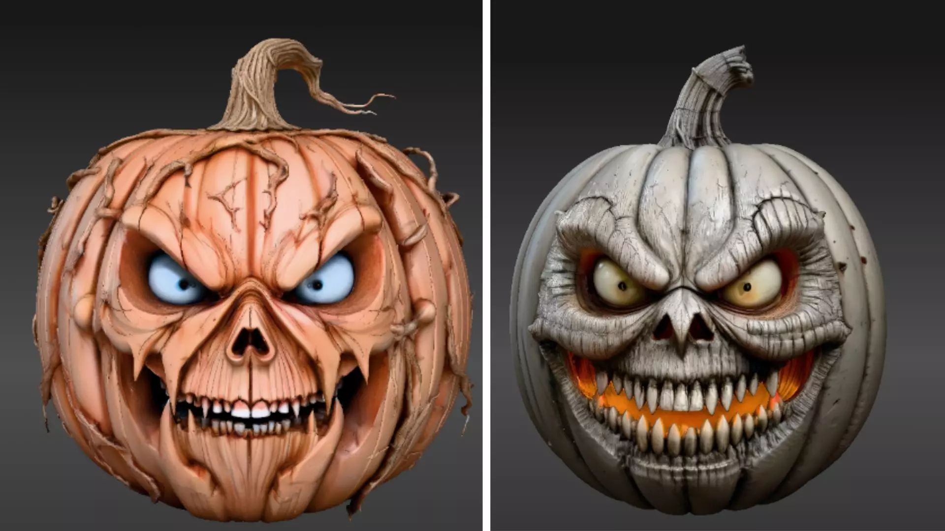 Jack-O-Lantern Pumpkin 3D Model Two Model Pack  Pumpkin  3D model_1