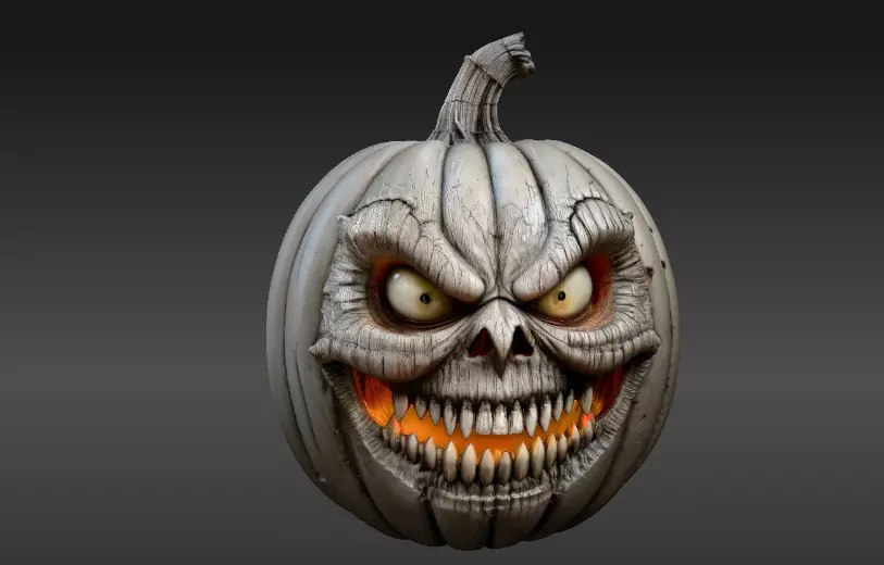 Jack-O-Lantern Pumpkin 3D Model Two Model Pack  Pumpkin  3D model_10