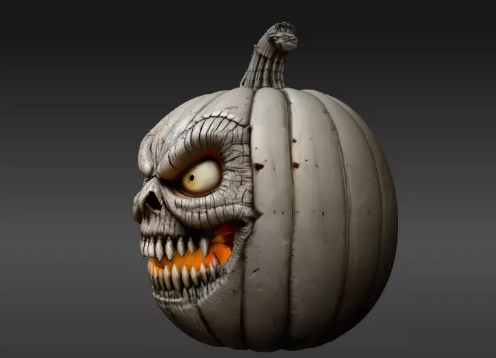 Jack-O-Lantern Pumpkin 3D Model Two Model Pack  Pumpkin  3D model_14