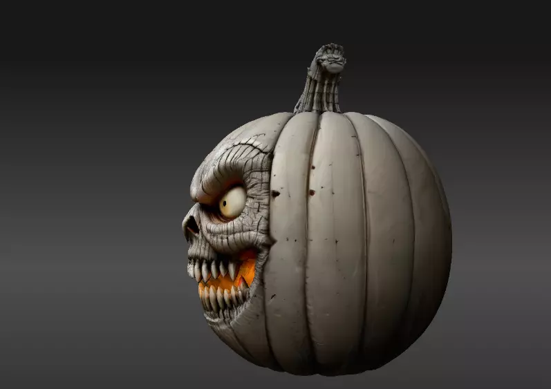 Jack-O-Lantern Pumpkin 3D Model Two Model Pack  Pumpkin  3D model_3
