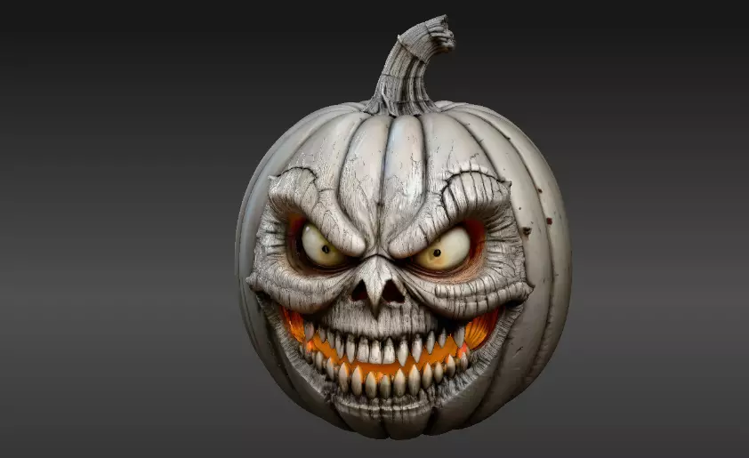 Jack-O-Lantern Pumpkin 3D Model Two Model Pack  Pumpkin  3D model_5