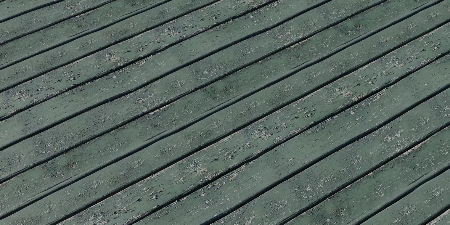 Weathered Teal Painted Wood Planks PBR Texture 4K Texture_1