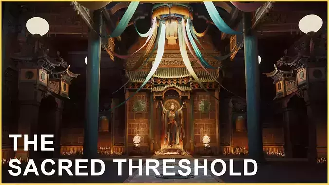 The Sacred Threshold - Asian Temple Interior Environment Kit UE5