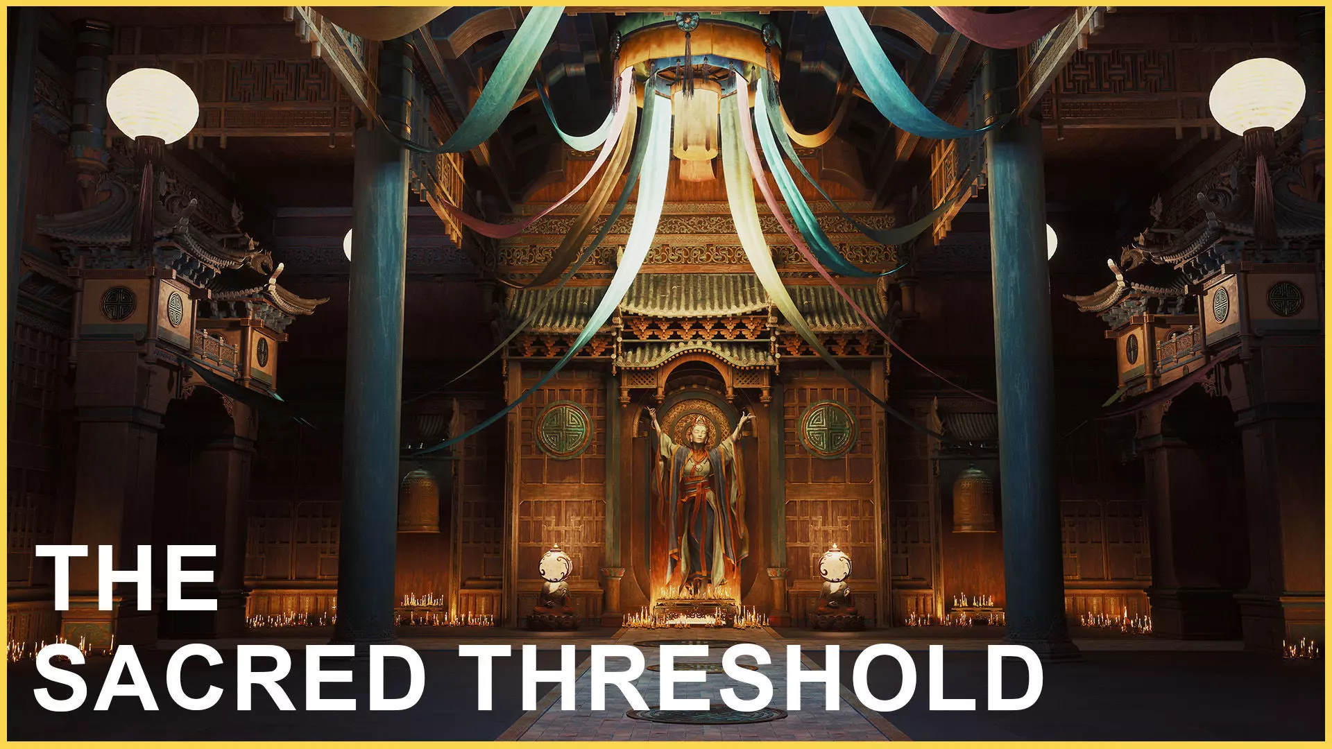 The Sacred Threshold - Asian Temple Interior Environment Kit UE5 Low-poly 3D model