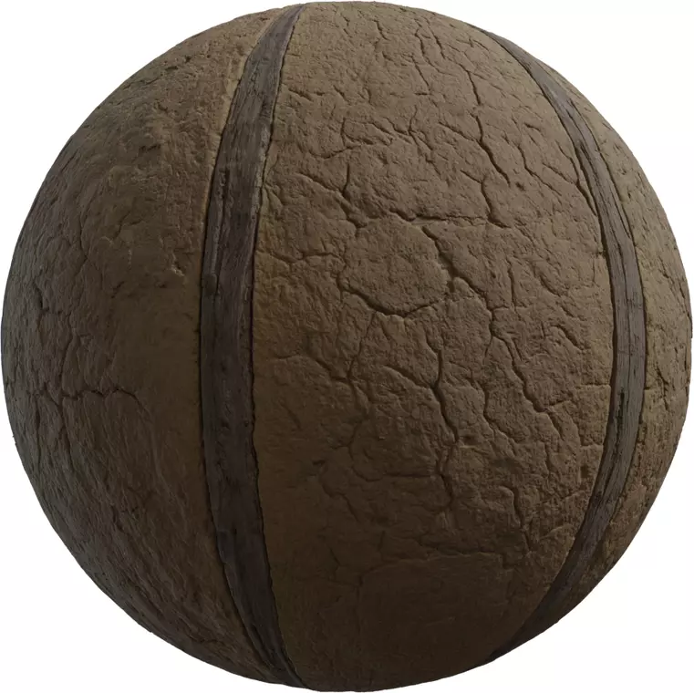 Earthen Wattle and Daub Wall PBR Texture 4K Texture