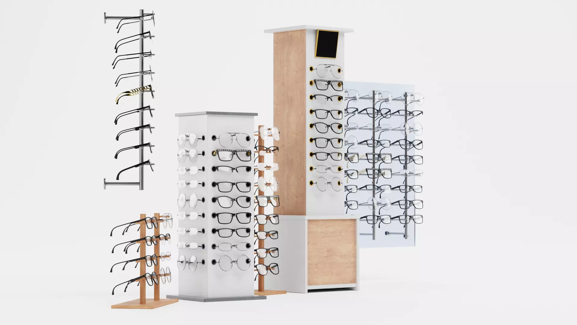 - Glasses on Optical Stands - 3D model_3