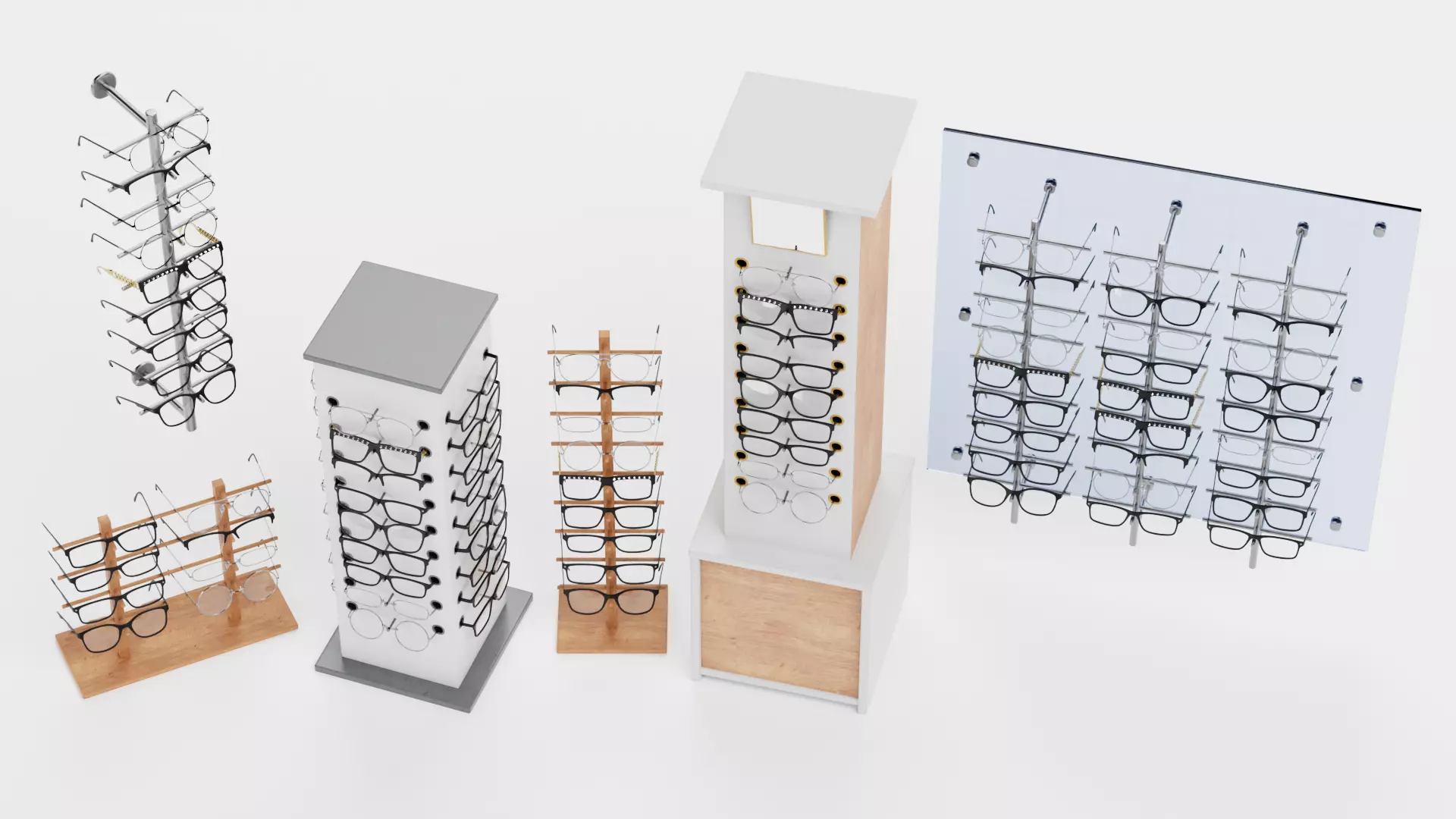 - Glasses on Optical Stands - 3D model_1