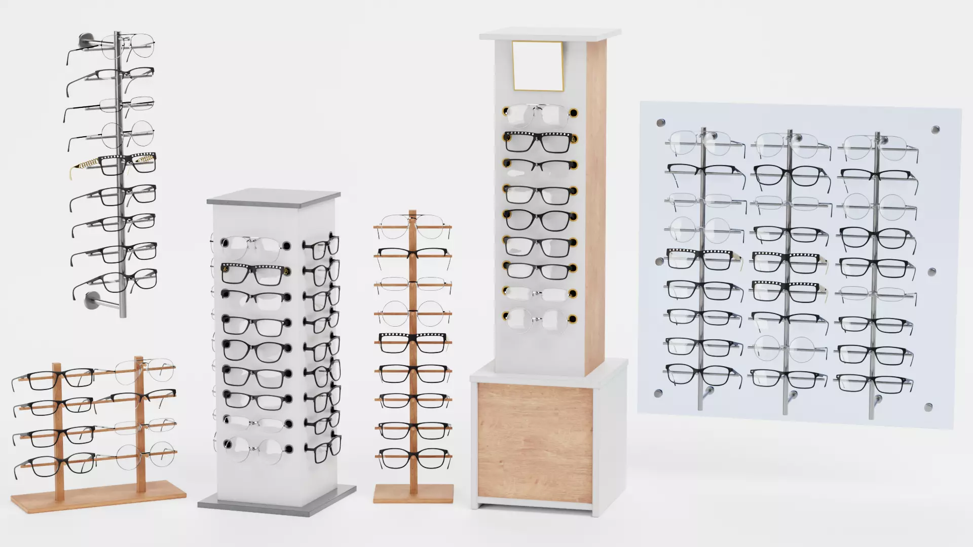 - Glasses on Optical Stands - 3D model_0