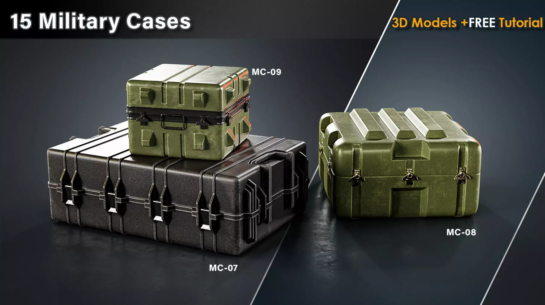 15 Military Cases Game Ready Low-poly 3D model_4
