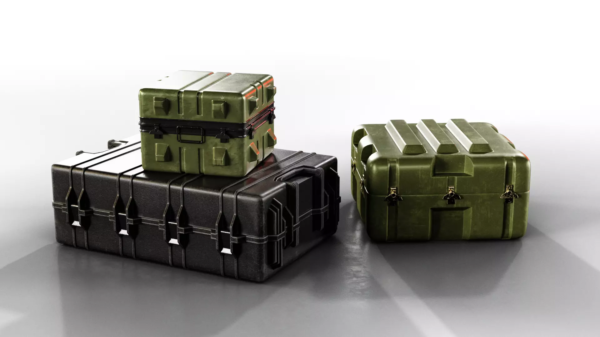 15 Military Cases Game Ready Low-poly 3D model_14