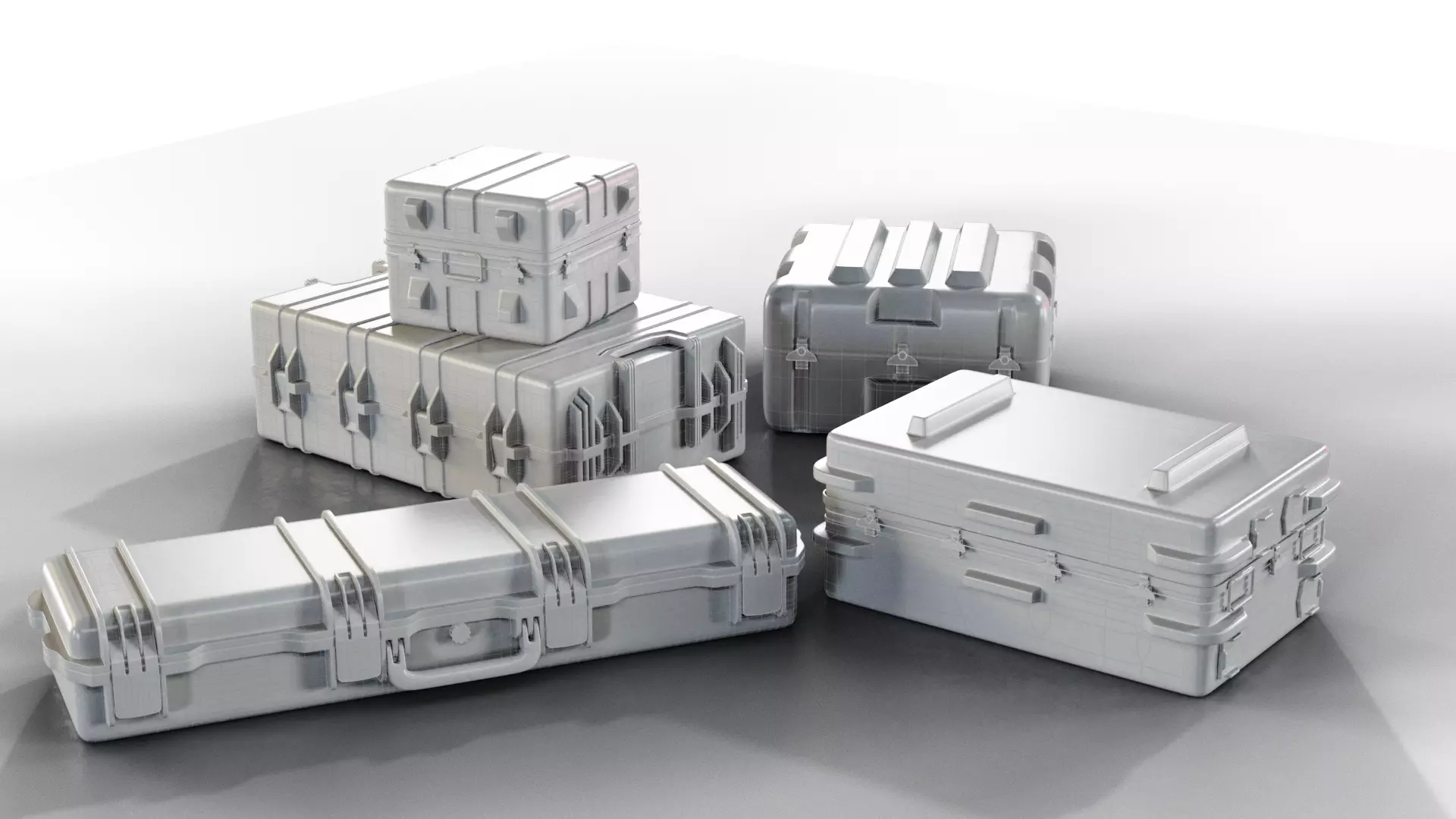 15 Military Cases Game Ready Low-poly 3D model_18